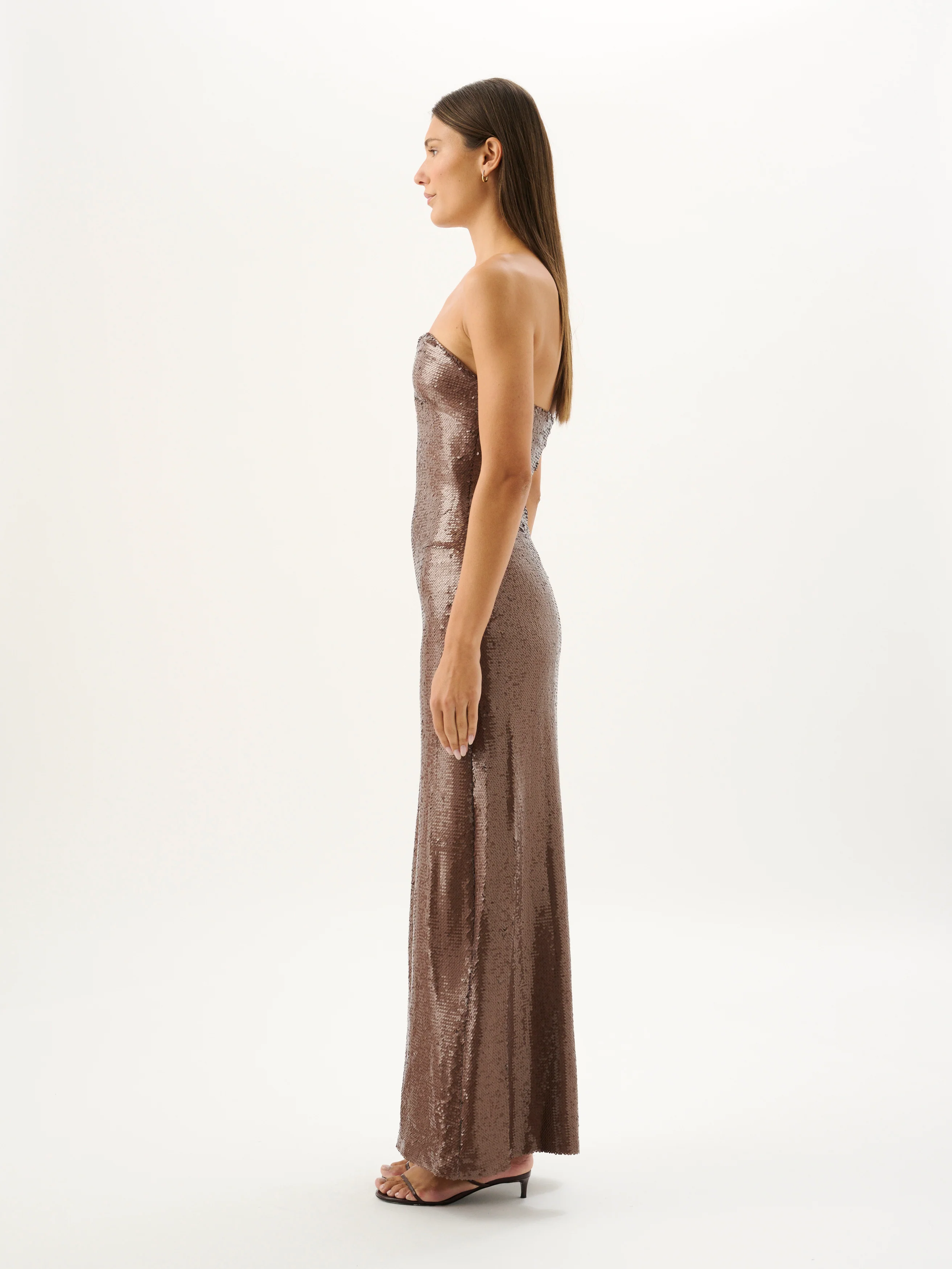 COCO SEQUIN DRESS | MOCHA - Image 3