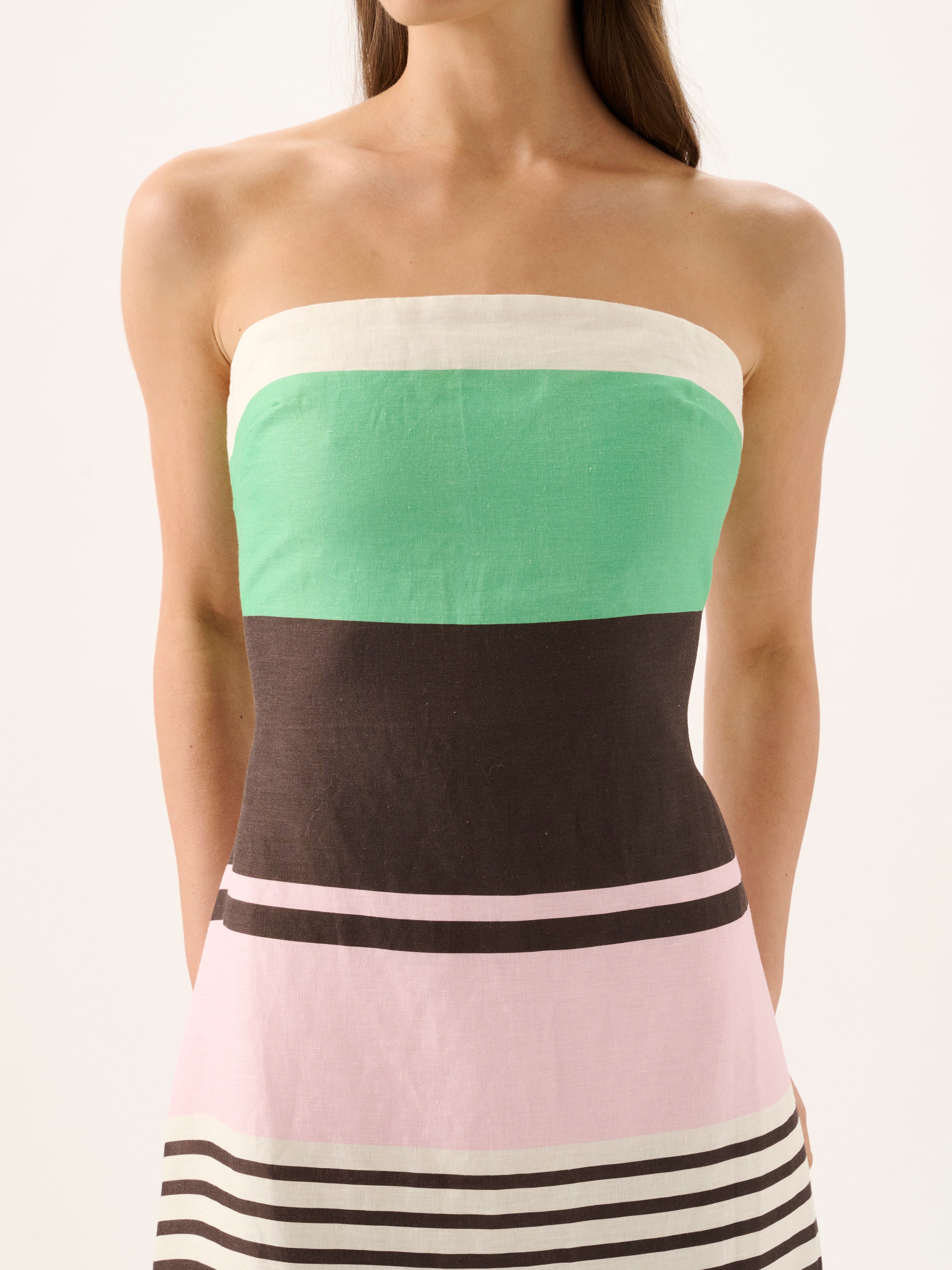 FRIEDA STRAPLESS DRESS | TANGO STRIPE - Image 3