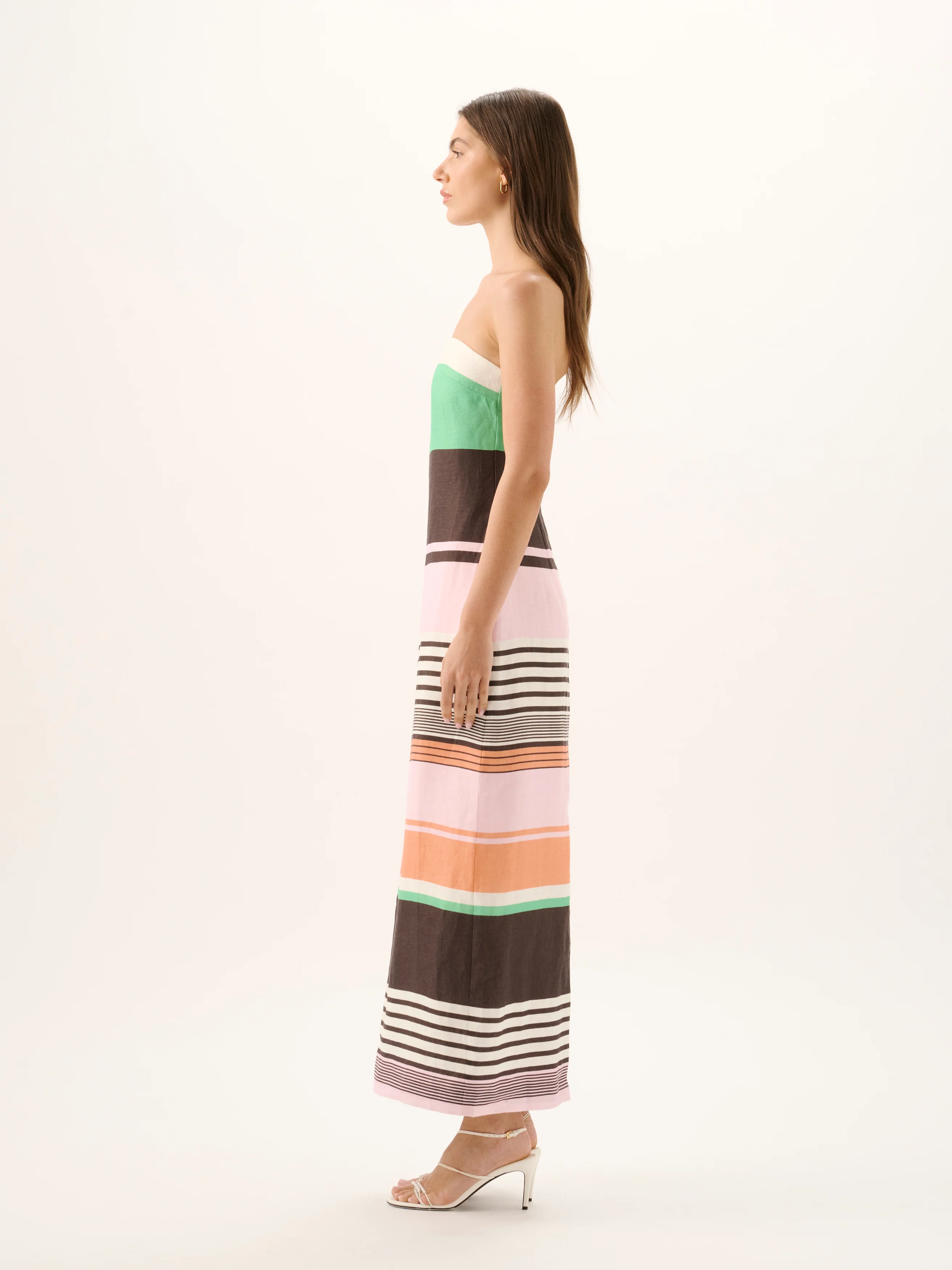 FRIEDA STRAPLESS DRESS | TANGO STRIPE - Image 4