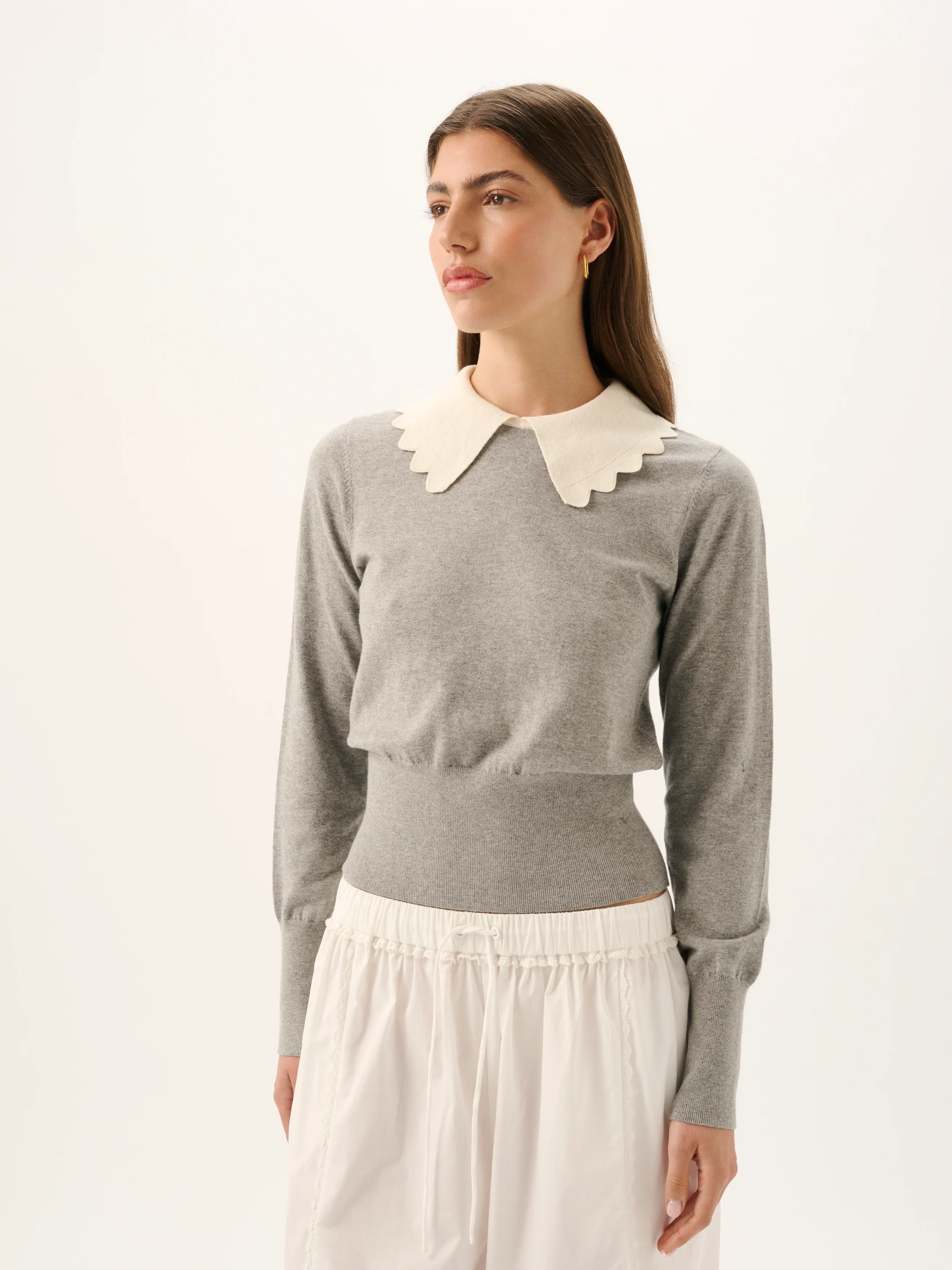GRACIE KNIT TOP | GREY MARLE - Image 5