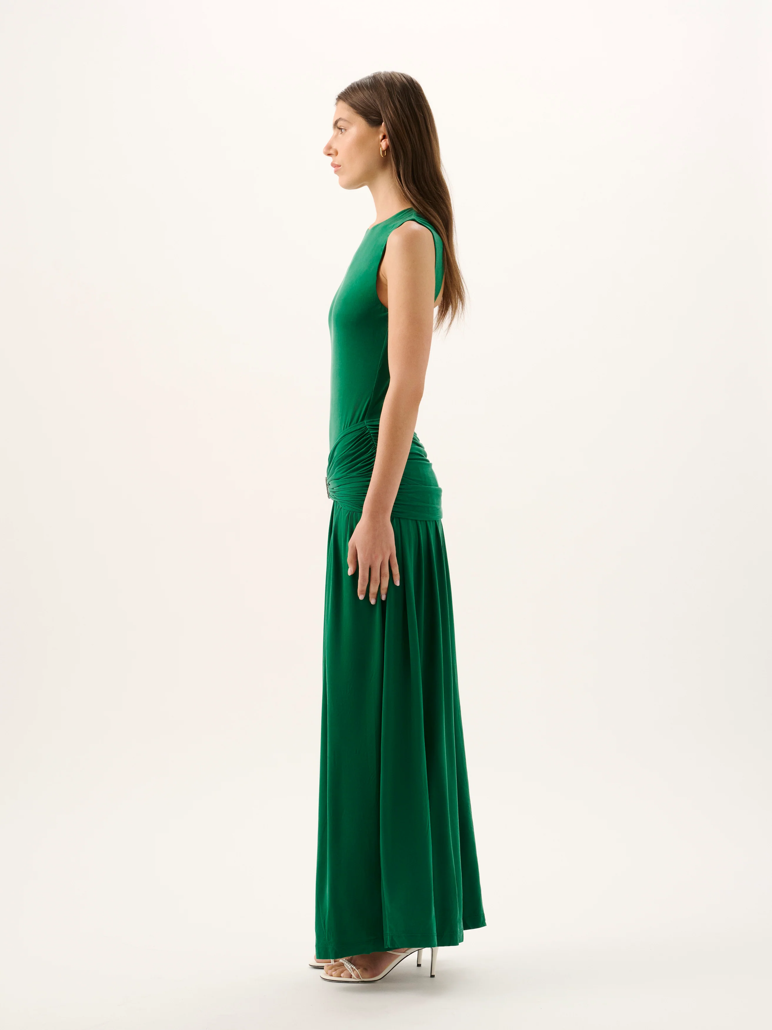 IBIZA CUPRO GOWN | EMERALD - Image 4
