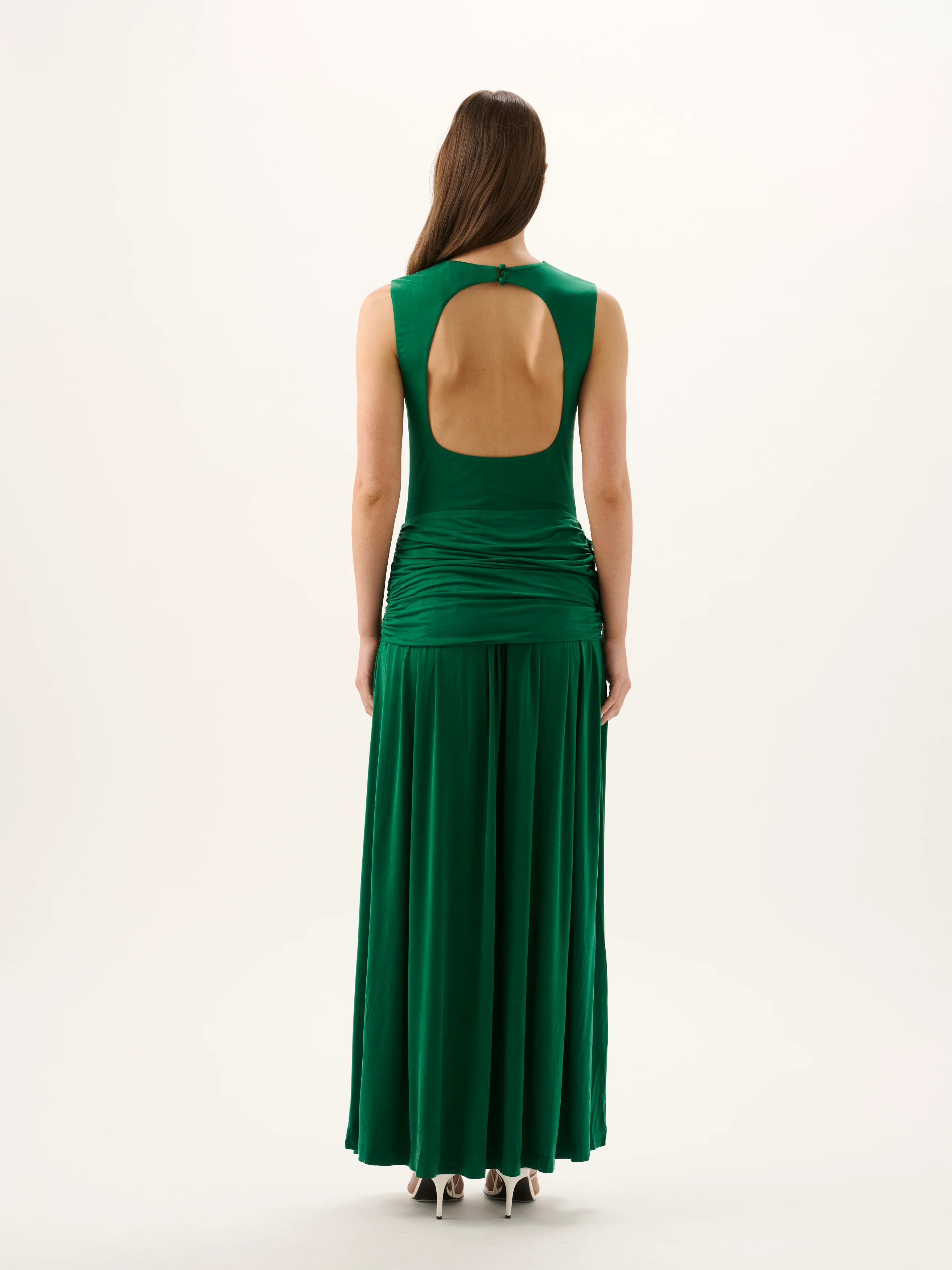 IBIZA CUPRO GOWN | EMERALD - Image 5