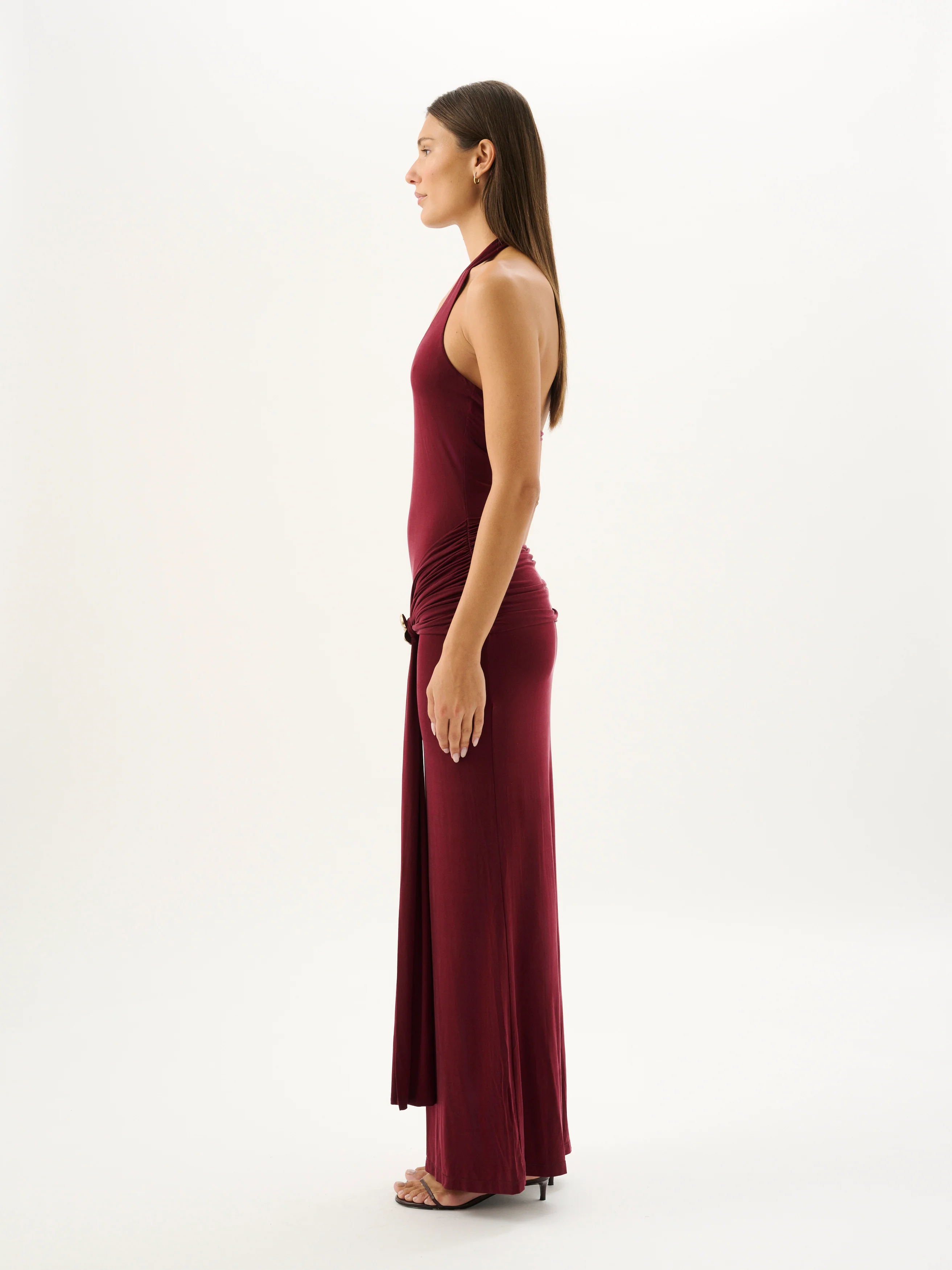 JULIETTA HALTER DRESS | SANGRIA - Image 3