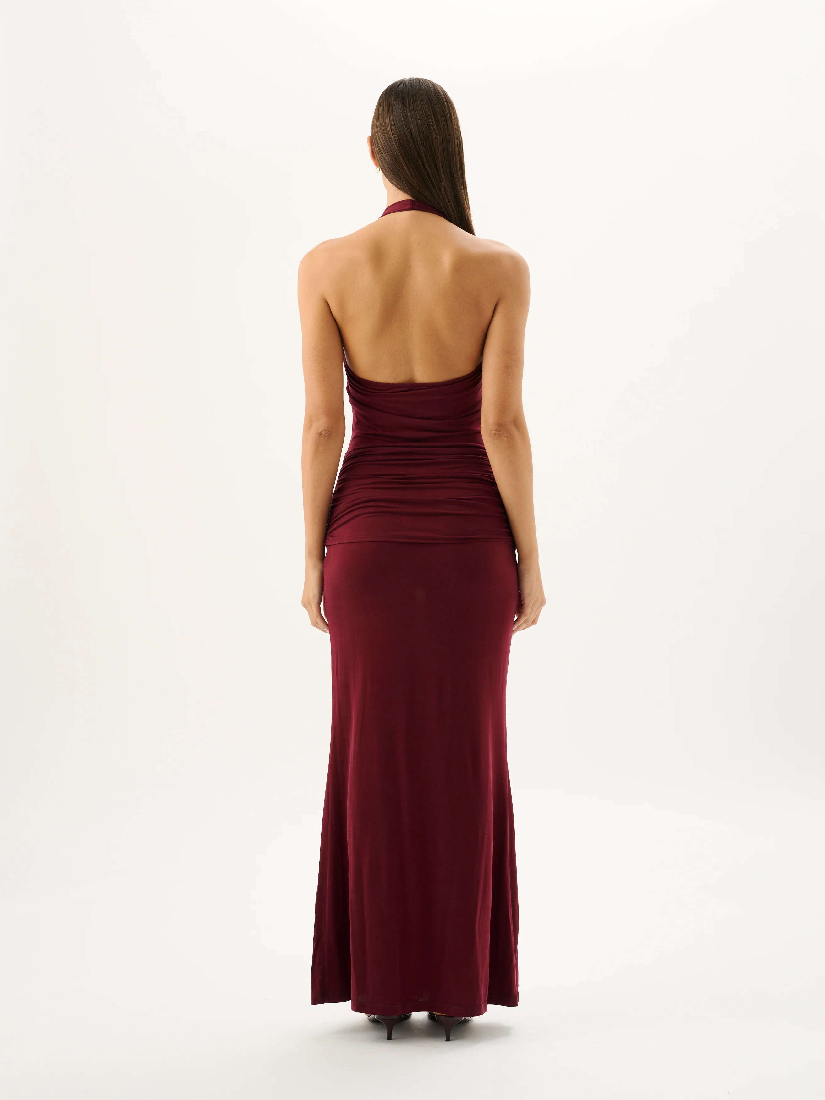 JULIETTA HALTER DRESS | SANGRIA - Image 4
