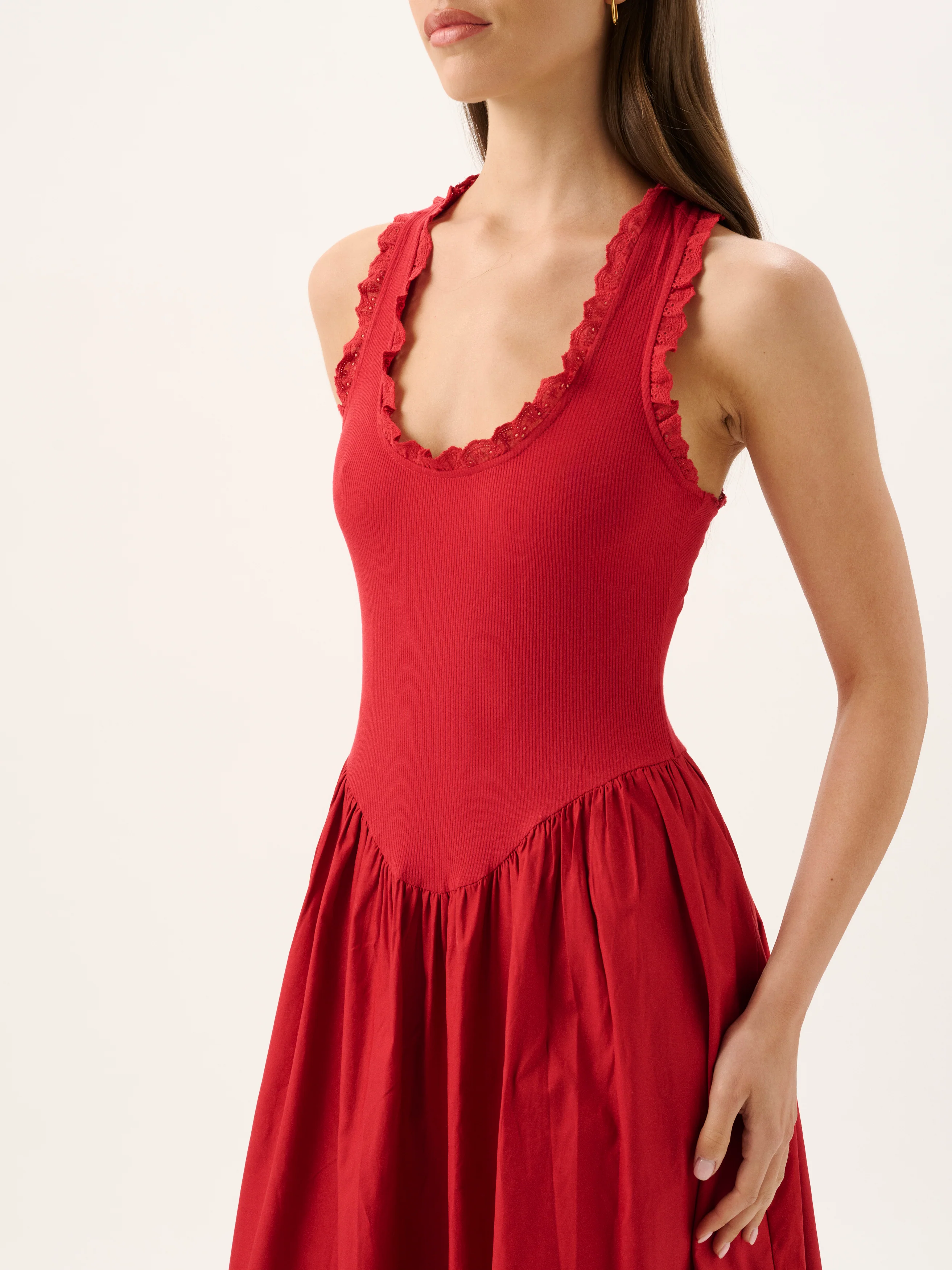LUCY RIB MAXI DRESS | POMEGRANATE - Image 3