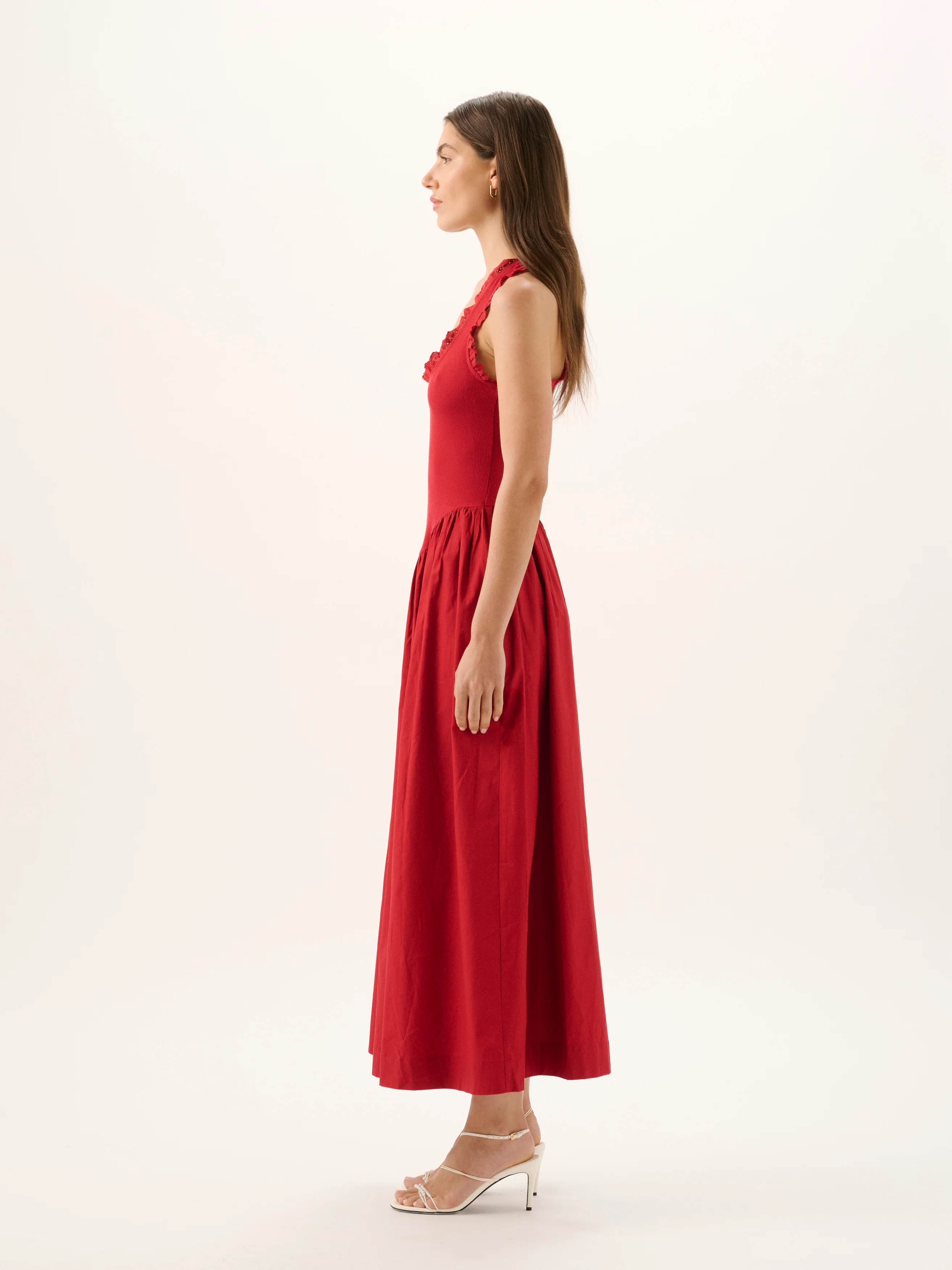 LUCY RIB MAXI DRESS | POMEGRANATE - Image 4