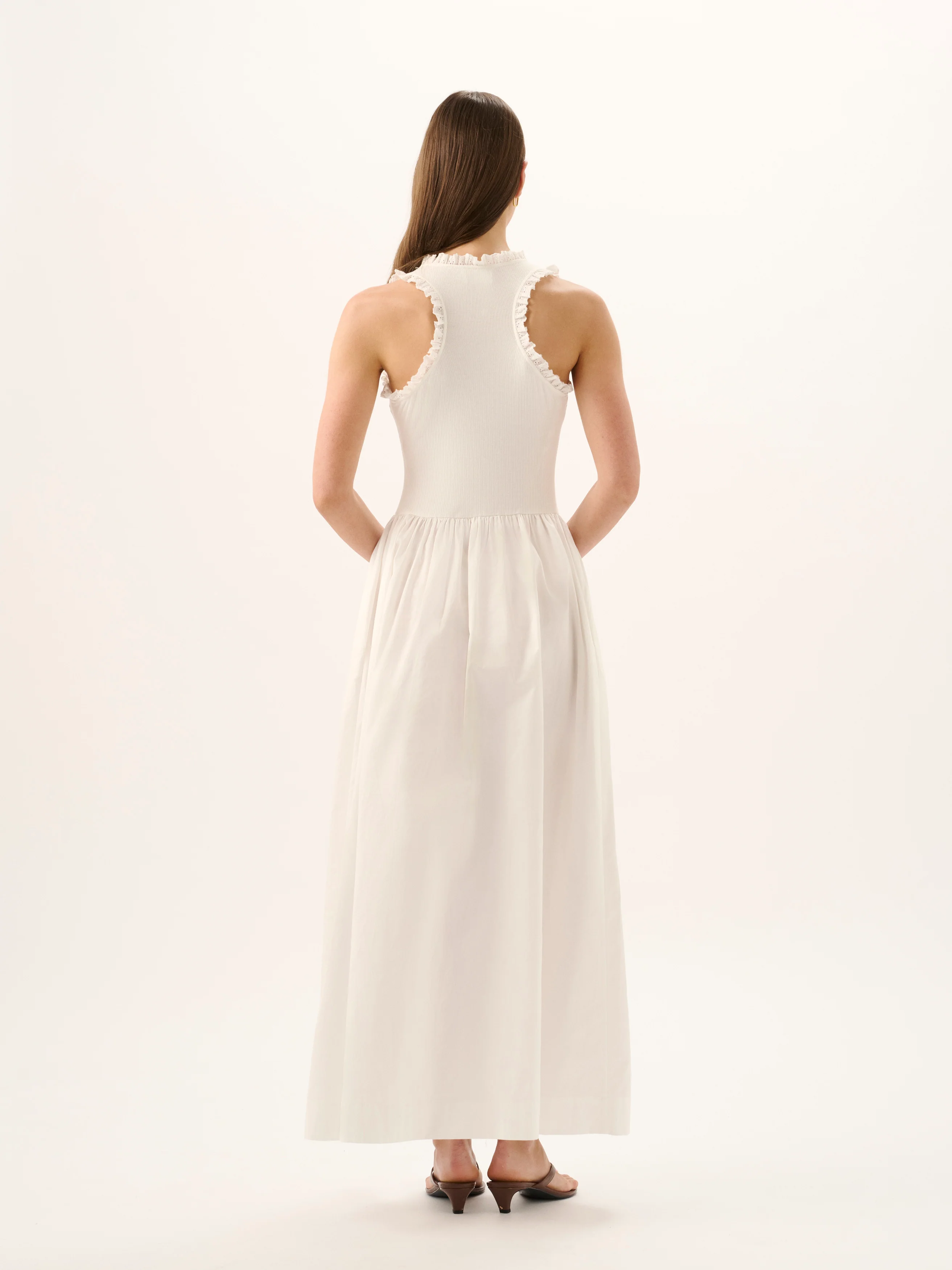 LUCY RIB MAXI DRESS | WHITE - Image 4