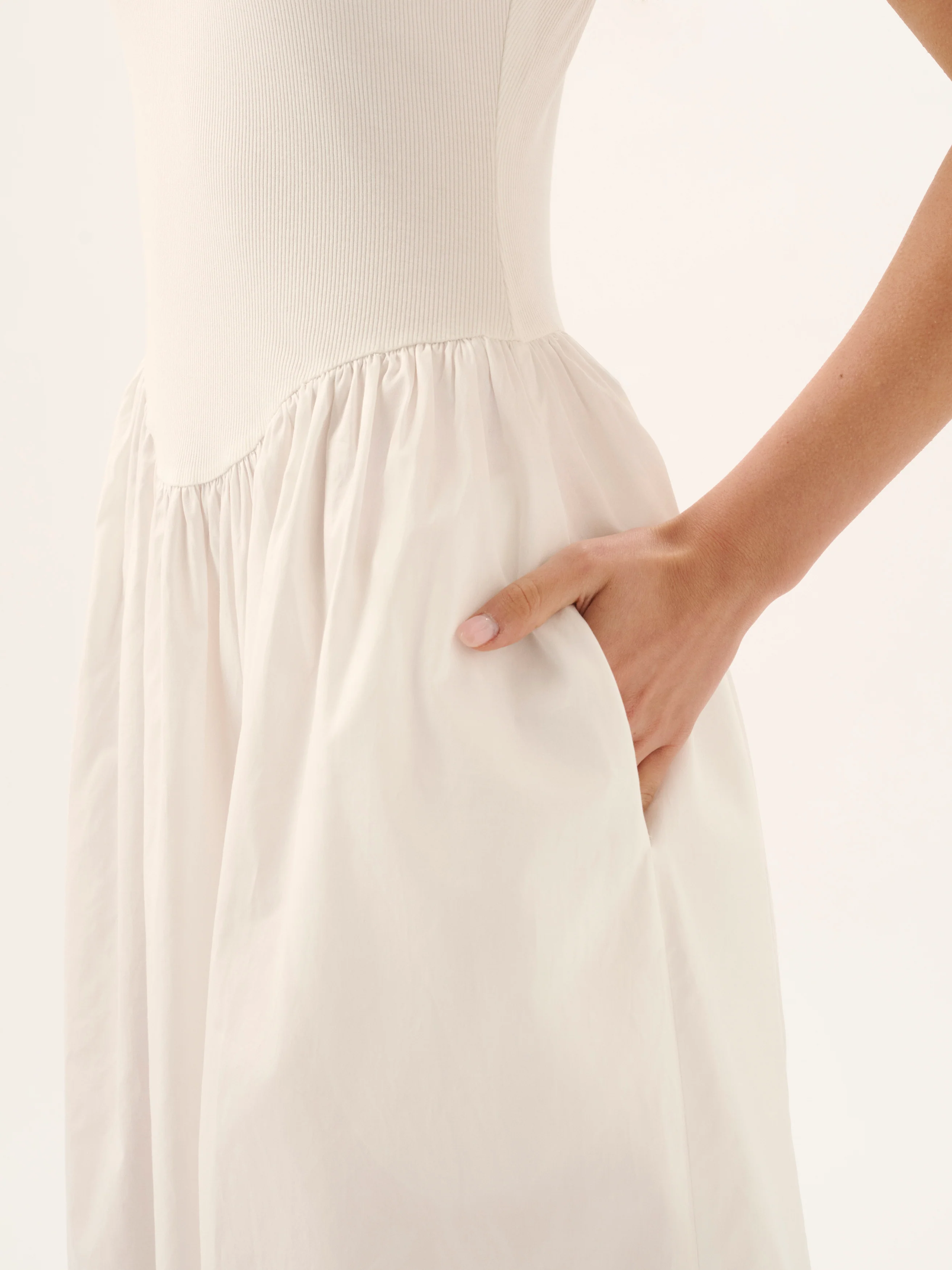 LUCY RIB MAXI DRESS | WHITE - Image 6