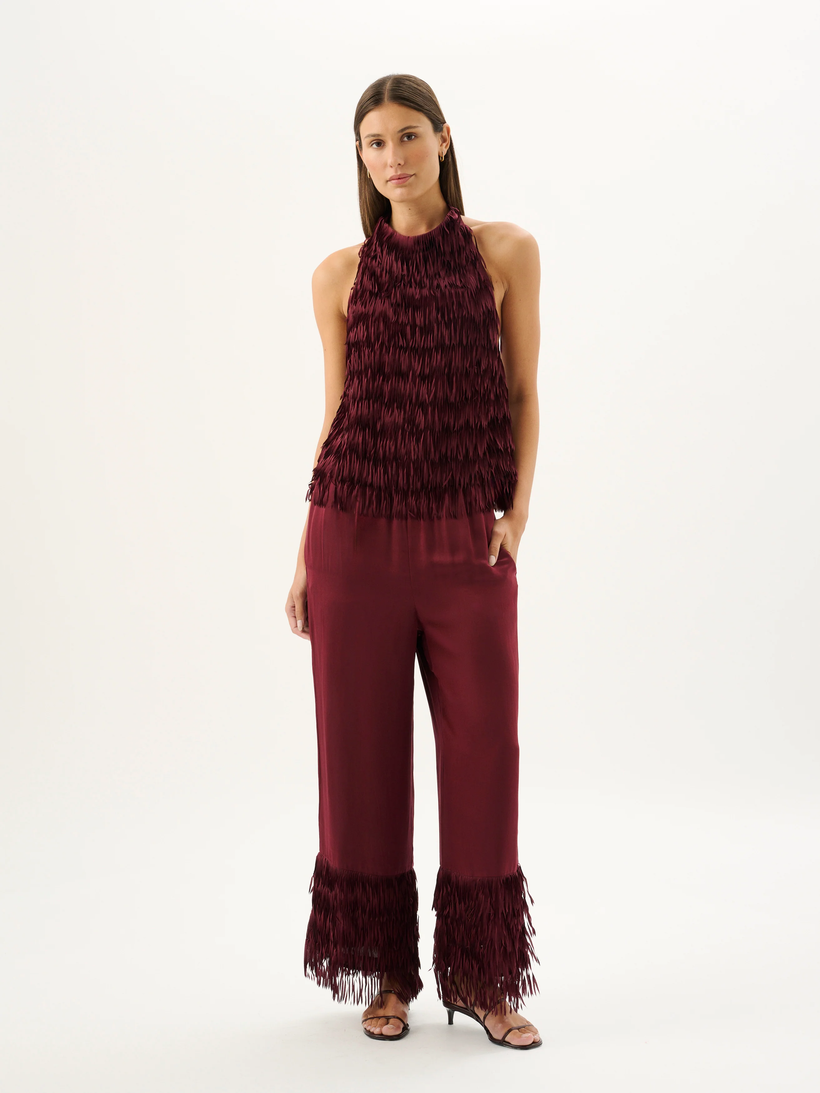 PETALO FRINGE PANT | SANGRIA