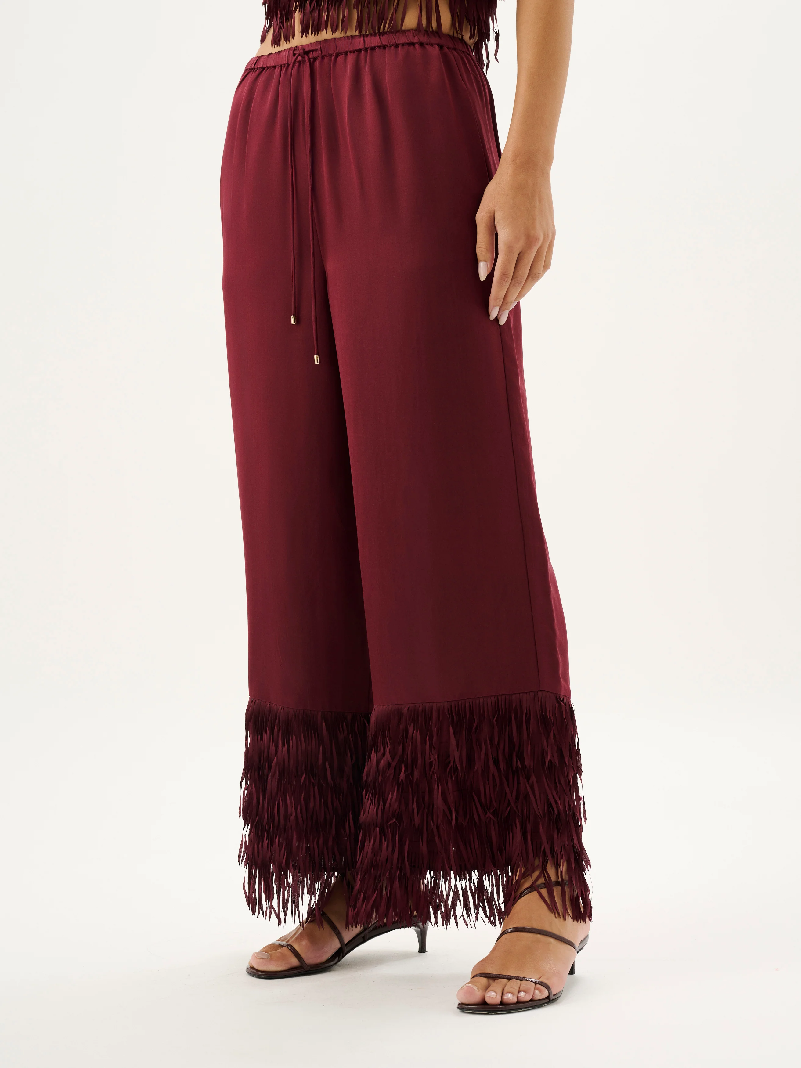 PETALO FRINGE PANT | SANGRIA - Image 5