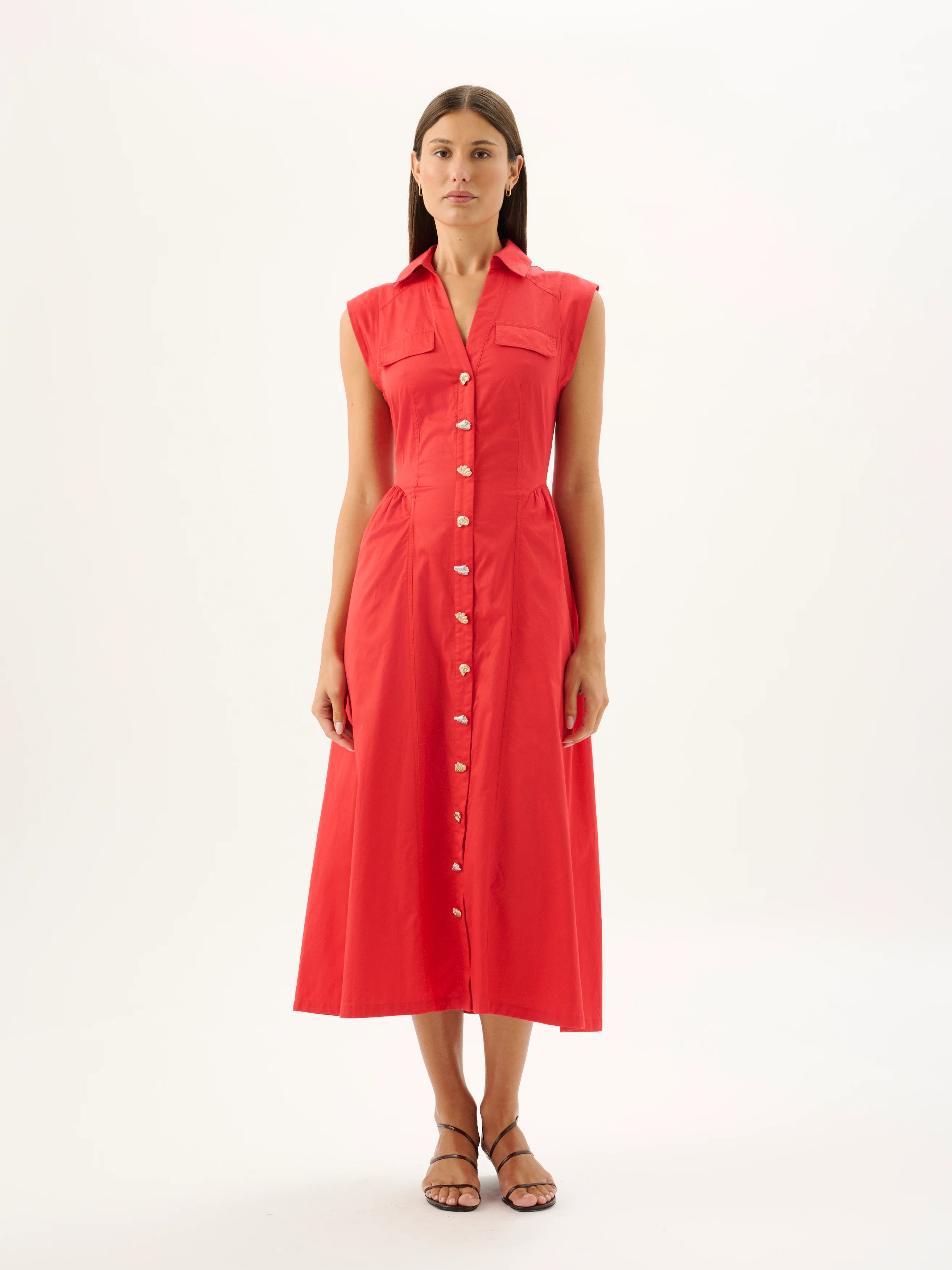SKYLAR MIDI DRESS | ROSSO