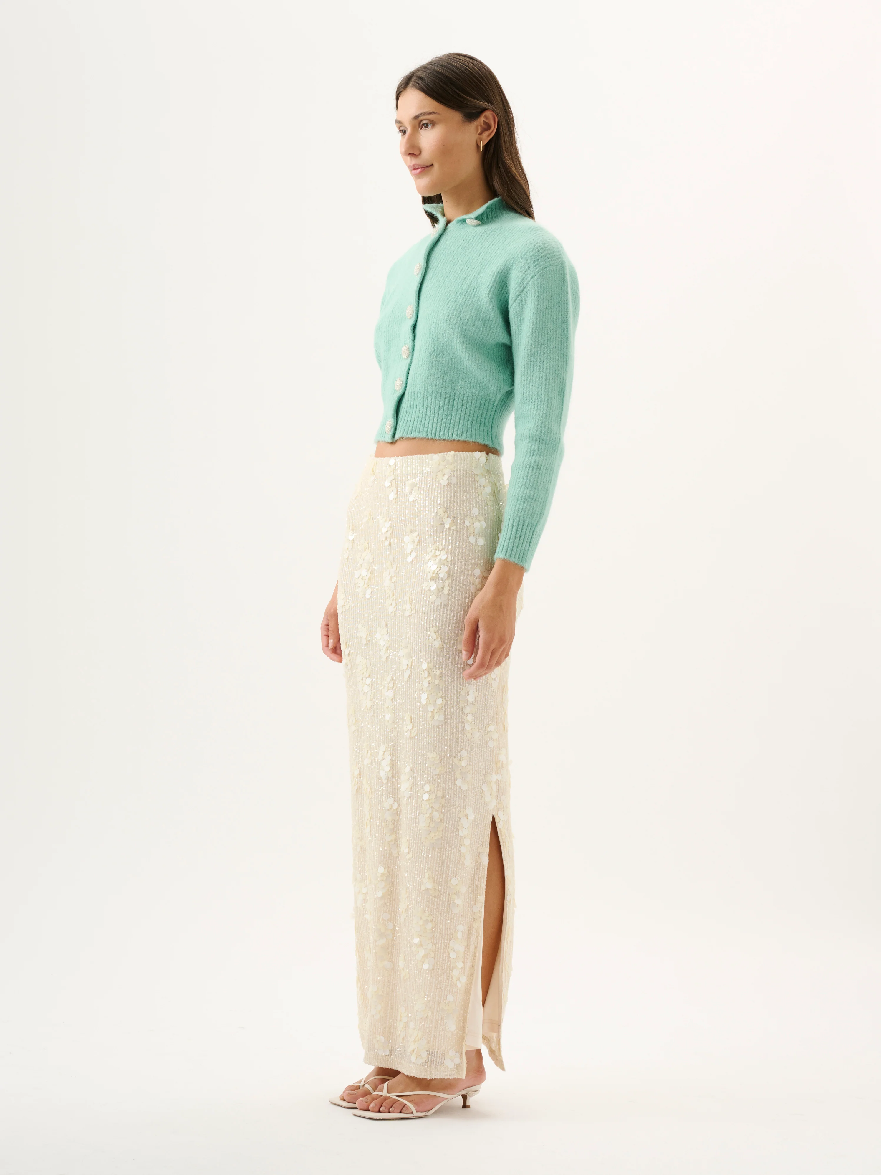 YVES SKIRT | IVORY SEQUIN - Image 4