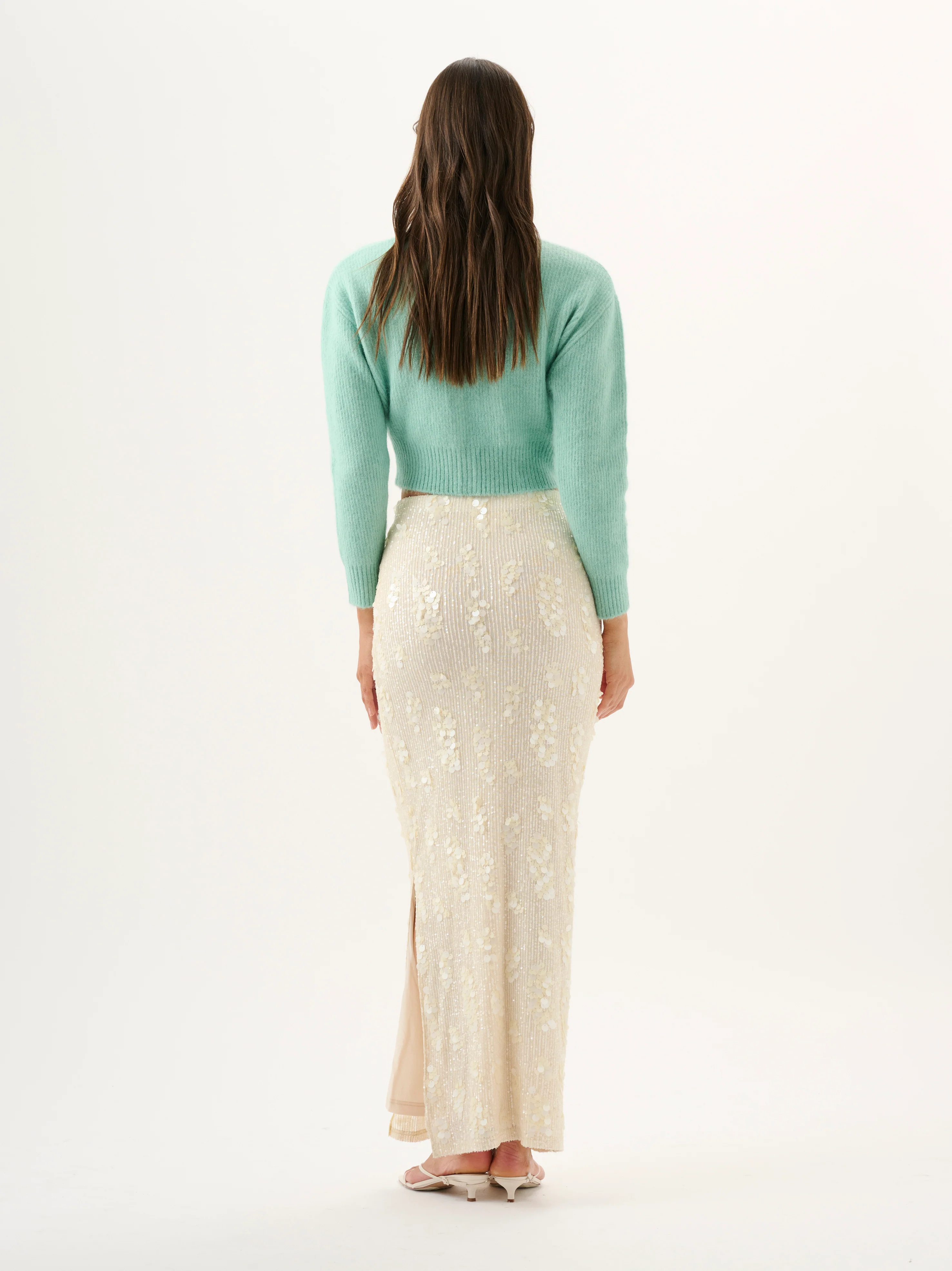 YVES SKIRT | IVORY SEQUIN - Image 5