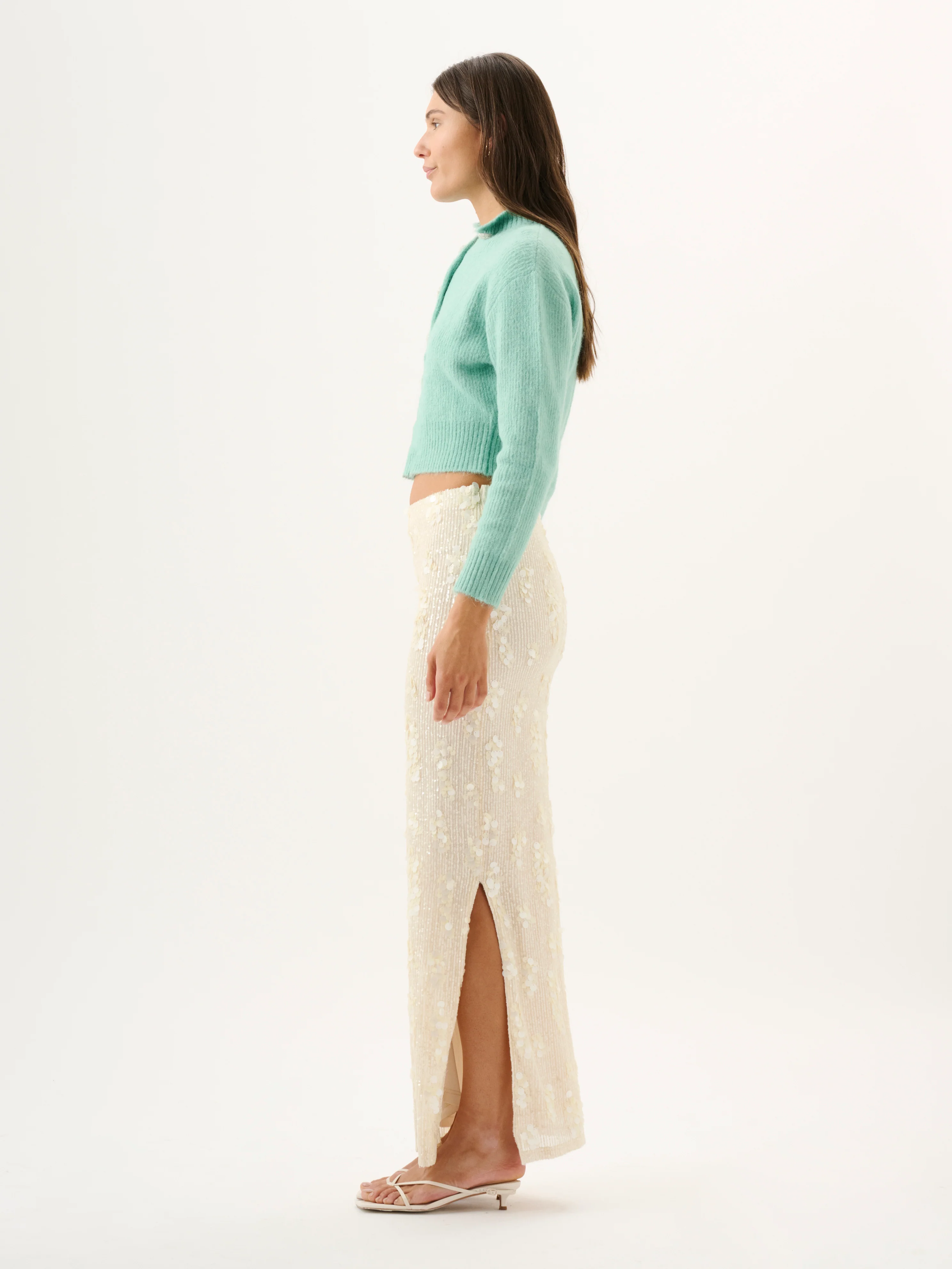 YVES SKIRT | IVORY SEQUIN - Image 6